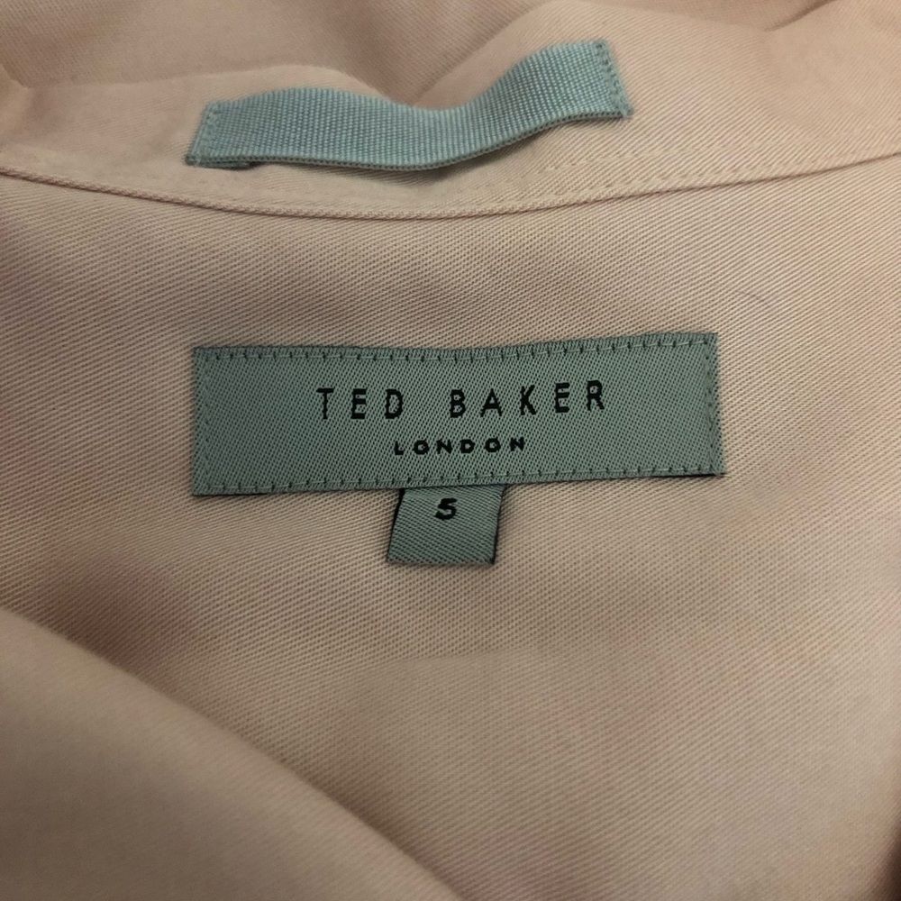 Ted Baker 5 100% Lyocell Men's Size XL Light Pink Button Down Short Sleeve Shirt - Picture 4 of 10